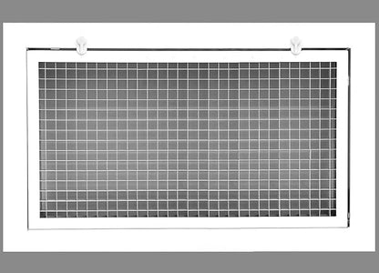 HVAC Premium 12'' x 6'' Cube Core Eggcrate Return Air Filter Grille for 1'' Filter - Aluminum - White [Outer Dimensions: 14.5'' x 8.5]