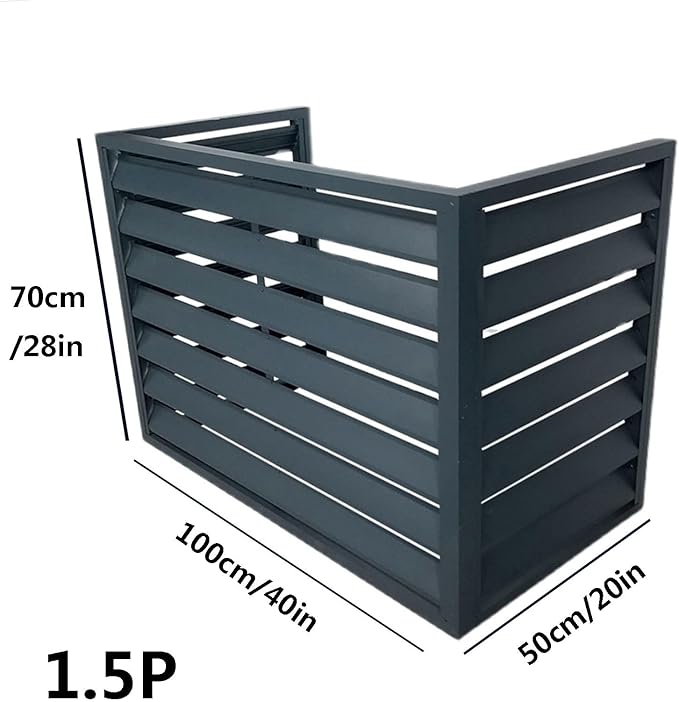 Pool pump covers for outside units, outdoor garbage can enclosures, aluminum outdoor garden air conditioner cover, sturdy and durable, noise-proof, suitable for gardens, balconies, walls ( Color : THR