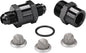 6AN Inline Fuel & Oil Feed Filter Set with 30 80 150 Micron Elements Aluminum Black