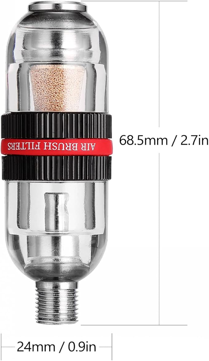 Mini Airbrush Air Filter Moisture Water Trap, 1/8" BSP Threads Spray Pen Oil Water Separator for Gundam Model Painting, Makeup, Tattoo & Art Craft Tools