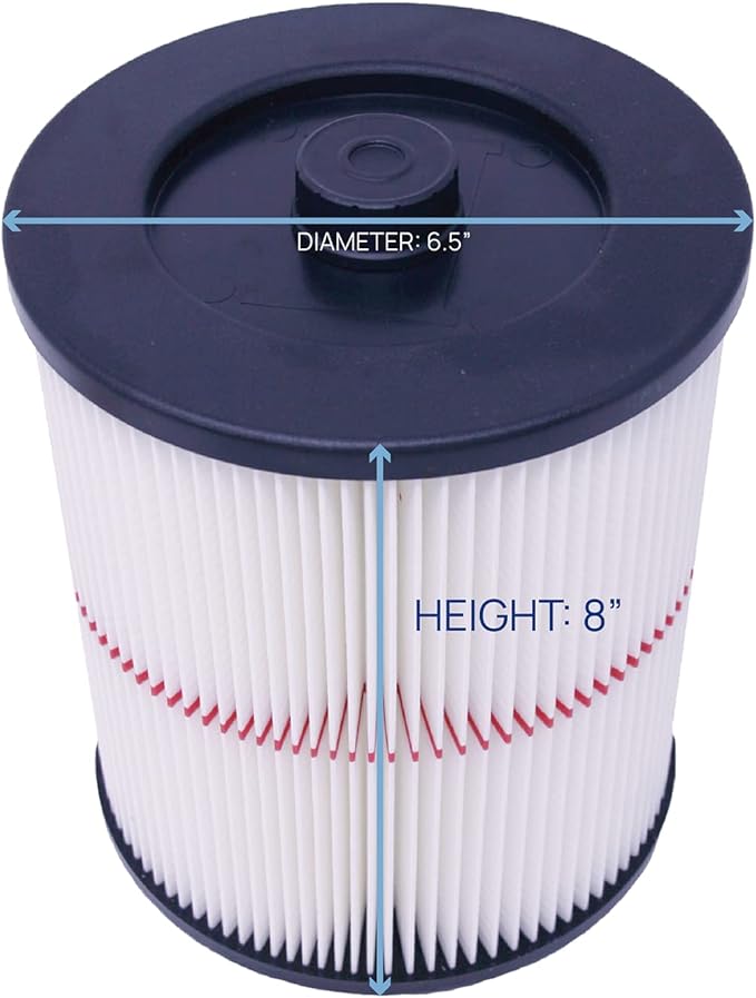 Filter Bros 17816 Red Stripe Replacement Fits Craftsman Shop Vacuums 5 Gal Plus
