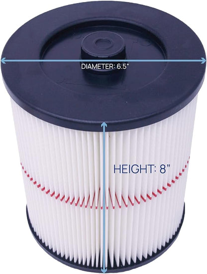 Filter Bros 17816 Red Stripe Replacement Fits Craftsman Shop Vacuums 5 Gal Plus