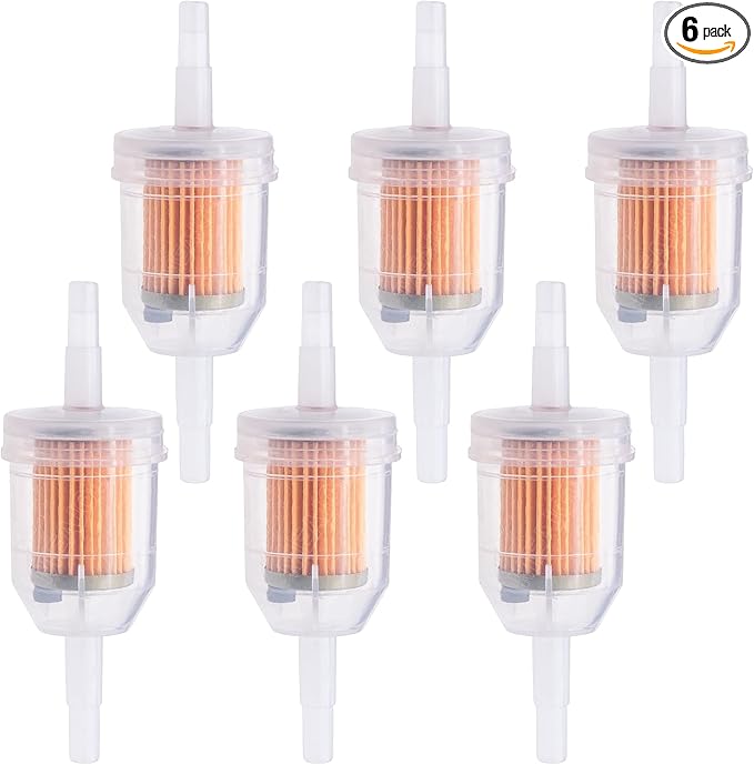 6PCS 1/4" x 5/16" Gas Inline Fuel Filter, with magnet, Fit for Kawasaki Kohler Briggs Stratton John Deere