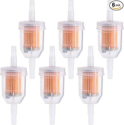 6PCS 1/4" x 5/16" Gas Inline Fuel Filter, with magnet, Fit for Kawasaki Kohler Briggs Stratton John Deere