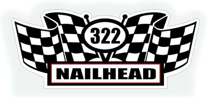 2X Engine Window Air Cleaner Sticker Decal, 322 Nailhead for Vintage Classic V8 Pro Street, Race or Muscle Car, Compatible with Buick - 5.5x2.25 inch