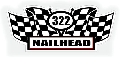2X Engine Window Air Cleaner Sticker Decal, 322 Nailhead for Vintage Classic V8 Pro Street, Race or Muscle Car, Compatible with Buick - 5.5x2.25 inch