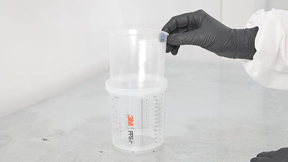 3M 26000 PPS 2.0 Spray Gun Cup, Lids and Liners Kit, Standard, 200-Micron Filter, 22 Ounces, BLACK,SILVER