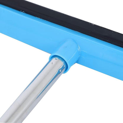 Multifunctional Broom, Telescopic Carpet Rake Rubber Pp 12.6in Brush Easy Wash Floor Carpet Broom for Pet Hair Dust Removal Tile Window Cleaner (Blue)