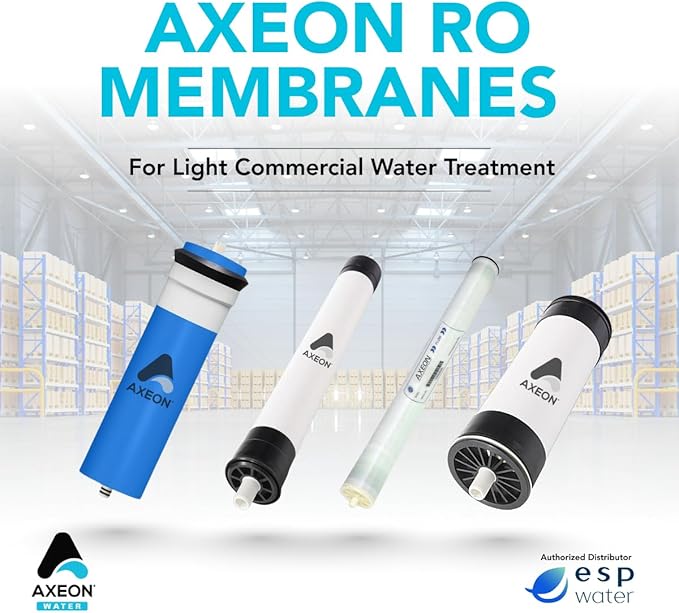 Axeon HF1-4040 2500 GPD RO Membrane Element – 4-inch x 40-inch, Low-Pressure Polyamide Thin Film Membrane TFM, 150 PSI, High-Flow Water Filtration for Commercial Reverse Osmosis 200379