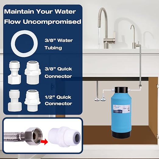 H&G Lifestyles Under Sink Water Filter System,Reduces PFAS, PFOA/PFOS, Lead, Chlorine, Bad Taste & Odor,with NSF 42/53 KDF GAC,with 3/8" Quick Connection Easy Installation,300,000 Gallons
