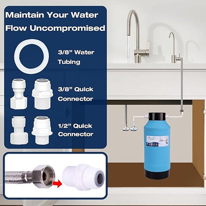 H&G Lifestyles Under Sink Water Filter System,Reduces PFAS, PFOA/PFOS, Lead, Chlorine, Bad Taste & Odor,with NSF 42/53 KDF GAC,with 3/8" Quick Connection Easy Installation,300,000 Gallons