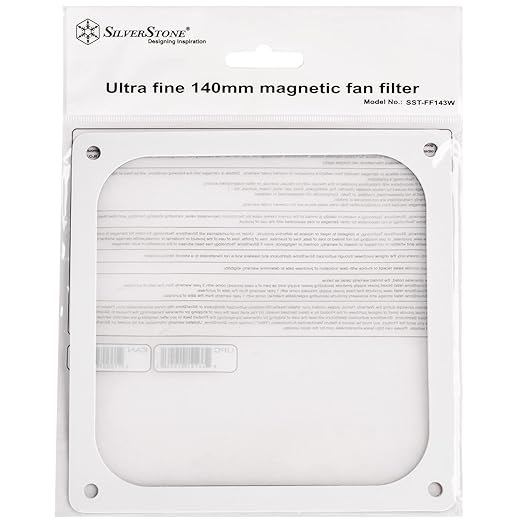 Silverstone Technology FF143W 140mm Ultra Fine Fan Filter with Magnet, White Color, SST-FW143W