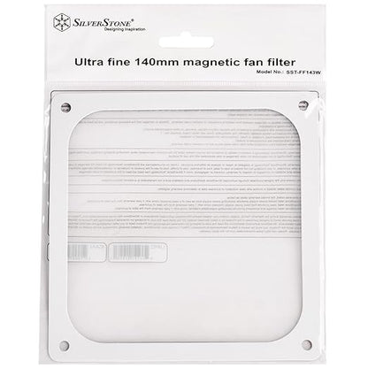Silverstone Technology FF143W 140mm Ultra Fine Fan Filter with Magnet, White Color, SST-FW143W