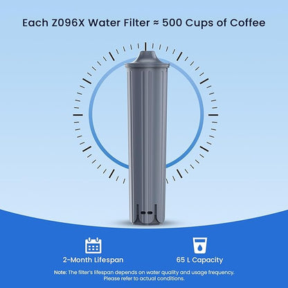 GLACIER FRESH Water Filter Compatible with Jura 71794 Claris Smart+ Filter Cartridge, Fits E6, E8, Z8, Z6, J6, ENA8 Coffee Machines, NSF/42 Certified, 6 Pack