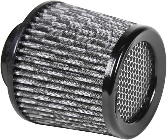 KYOSTAR Universal 3" (76mm) High-Flow Air Filter, Reusable Cone Cold Air Intake, High Performance Clamp-On Car High Flow Air Kit, Flange Diameter: 3 Inch, Filter Height: 6.4 Inch, Carbon Fiber Pattern