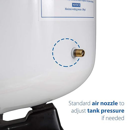 iSpring T32M Pressurized Water Storage Tank with Ball Valve for Reverse Osmosis RO Systems, 4 Gallon, 1/4" Tank Valve Included, White