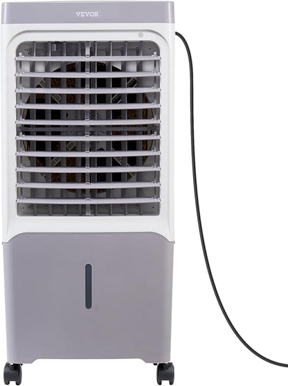 VEVOR Evaporative Air Cooler & Swamp Cooler, 1800 CFM Air Conditioner with 6.8 Gallon Water Reservoir, Remote Control, 12H Timer, 4 Ice Containers, 3 Fan Speeds, Air Humidifier, and Silent Operation