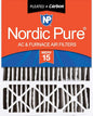 Nordic Pure 20x25x5 (Actual Size: 19 7/8 x 24 7/8 x 4 3/8) Honeywell Replacement Air Filters MERV 15 Plus Carbon 1 Pack