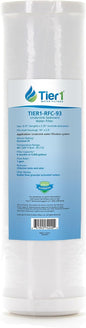 Tier1 25 Micron 10 Inch x 2.5 Inch | Whole House Radial Flow Granular Activated Carbon Block Water Filter Replacement Cartridge | Compatible with Pentek RFC-93, SDP-2510, Home Water Filter