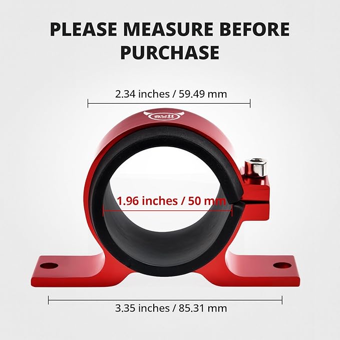 EVIL ENERGY 50mm Fuel Filter Mounting Bracket, Fuel Pump Clamp Holder Red
