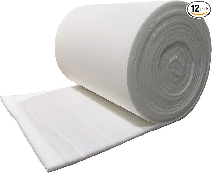 wioboy Paint Booth Ceiling Filter, Spray Booth Tacky Intake Filter for Down Draft Paint Booths (36" x 54" (12/case))
