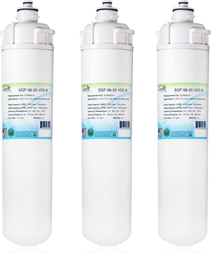 Swift Green Filters SGF-96-25 VOC-B Compatible Commercial Water Filter for EV9692-21,Cartridge 4FC, Made In USA (3 Pack)
