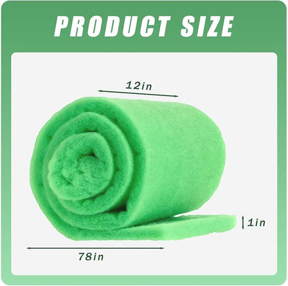 2PC Aquarium Filter Floss - 12" x 78" (6.5ft per roll) - Total 13ft - 1" Thick Premium Polyester Filter Pad for Fish Tank - Mechanical Filtration, Crystal Clear Water, Fits Most Filters(13ft)