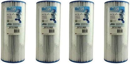 Unicel 6CH-960 52 Square Foot Media Replacement Hot Tub Spa Filter Cartridge with 113 Pleats (4 Pack)