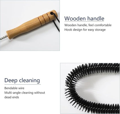 Dryer Vent Cleaner Kit Brush Set, Refrigerator Coil Cleaning Brush with Long Flexible Lint Brush Tool for Dryer Duct, HVAC, Air Vent Cleaning & AC Condenser Dryer Maintenance