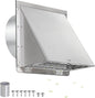 6 Inch Wall Vent with Screen and Damper,304 Stainless Steel Outdoor Wall Exhaust Vent Cover,6in Dryer Vent Cover Outside,Exterior Wall Vent Hood Cap for Dryer,Kitchen Range Hood,Bathroom Air Vent
