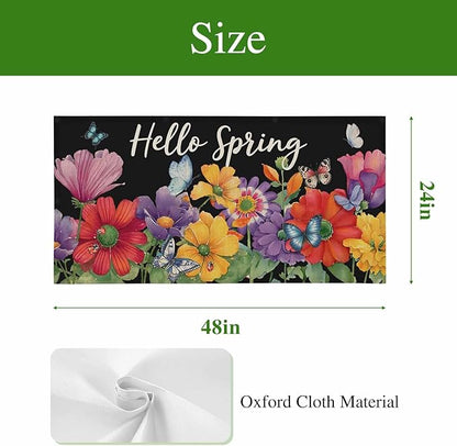 Fluorescent Light Covers for Ceiling Lights Hello Spring Magnetic Light Filters 3 Pack 4x2 ft Butterfly Colorful Spring Floral Ceiling Lights Cover for Classroom Office School Home Drop Lamp Decor