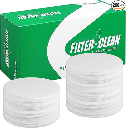 200 Pack Milk Filter Discs Quick Flow Non-gauze Small 4-9/16" Od Replacement Filters Disks for Raw Milk Strainer 200 Discs Per Box