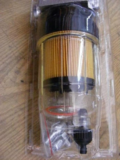 QUICKVIEW Boat Marine Water Separating Filter Kit w/Drain & Nichronium Head 10 Micron Filter