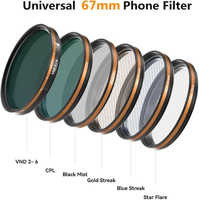 Fotorgear 67mm Phone Filter Storage Bag, Leather filter storage bag Clip On Filters Kit for Phone & Camera 67mm Adapter Ring, Phone Lens Clip Compatible with iPhone(Bag Only)