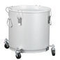 PioneerWorks Fryer Grease Bucket 8 Gal, Coated Carbon Steel Oil Filter Pot with Caster Base, Oil Disposal Caddy, Transport Container with Lid Lock Clip Nylon Filter Bag, Silver