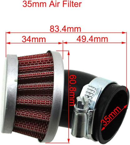 DJ-Motor 35mm Air Filter For Honda Z50 CT70 SL70 XL70 CL70 C70 ST90 SL90 CL90 CM91 CT90 CT110 CT125 Z50 TRX70 TRX90 Trail Mini Bike Motorcycle Dirt Pit Bike