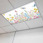 Fluorescent Light Covers for Ceiling Lights Spring Flowers Magnetic Light Filters 1 Pack 4x2 ft Daisy Butterflies Dragonfly Ceiling Lights Cover for Classroom Office School Home Drop Lamp Decor