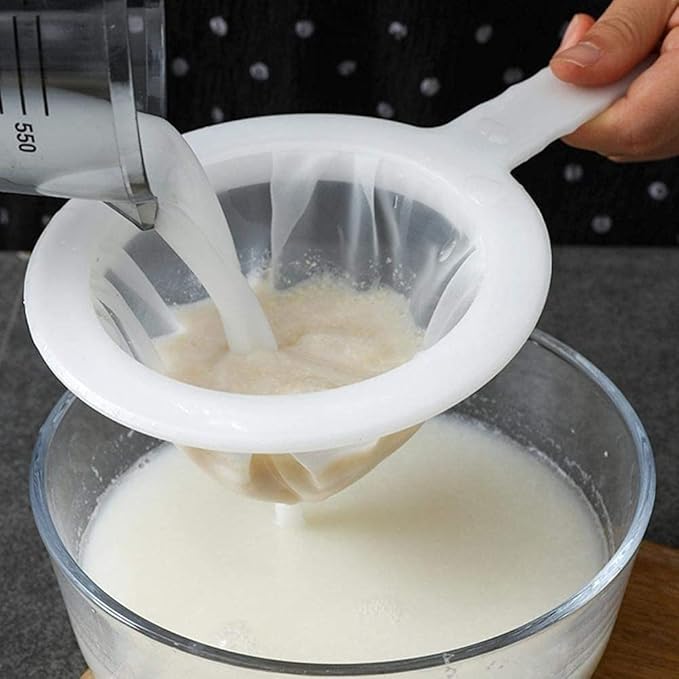 Kitchen Ultra-Fine Nylon Mesh Strainer Plastic Sieve Fine Mesh Filter Spoon For Soy Milk Coffee Filter Milk Yogurt Juice Kefir Honey coladores de cocina (Set of 3-100 + 200 + 400 Mesh)