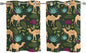 2 Panel Kitchen Cafe Curtains, Retro Desert Camel Sunlight Filtering Nature Air Through, Window Decor Tier Curtains for Living Room 55W x 39L inch Tropical Animal Aloe Vera Leaves Dark Green