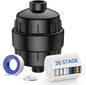 VOXON 36-Stage Shower Filter, Revitalize Hair Skin Nails with Purifying Water, Shower Head Filter for Hard Water 99% Lead Chlorine, Fluoride &Chemicals removed Improves Skin Hair Matte Black