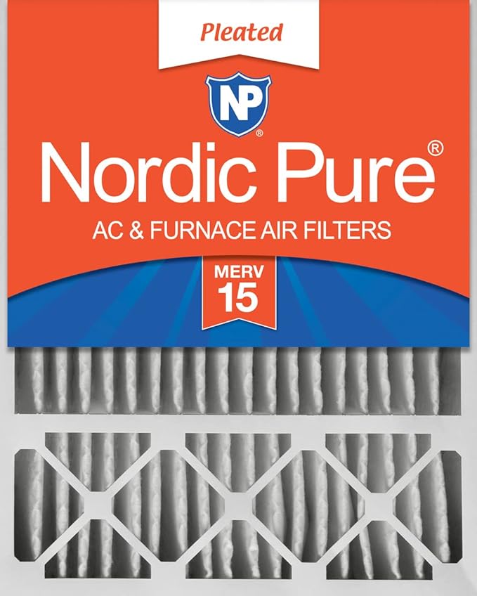 Nordic Pure 20x25x5 (Actual Size: 19 7/8 x 24 7/8 x 4 3/8) Honeywell/Lennox Replacement MERV 15 Air Filter 1 Pack