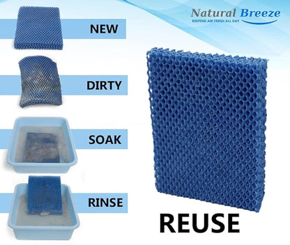 Natural-Breeze Reusable Humidifier Filters (3-Pack) - Replaces Wick Filters Honeywell HC26, Holmes E Replacement Filter HWF100-UC3 for humidifiers Holmes, Bionaire, Sunbeam