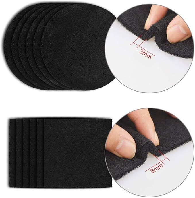 Abakoo Compost Bin Filters, 12 Pack, Activated Carbon Filters for Kitchen Compost Pail Filters Replacement for 1/1.3 Gallon Compost bin, 6 Round and 6 Square 6.5 inch Diameter Measures 4.65 inch
