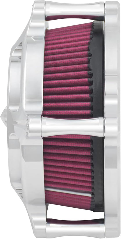 HDBUBALUS Motorcycle CNC Spike Air Cleaner Air Filter Intake System Filter (A-For Sportster XL models 04-22)