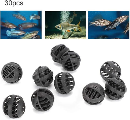 Plastic Biochemical Filter Balls, 30PCS, Durable & Recyclable, for Freshwater and Seawater Aquarium Fish Tanks Biofiltration