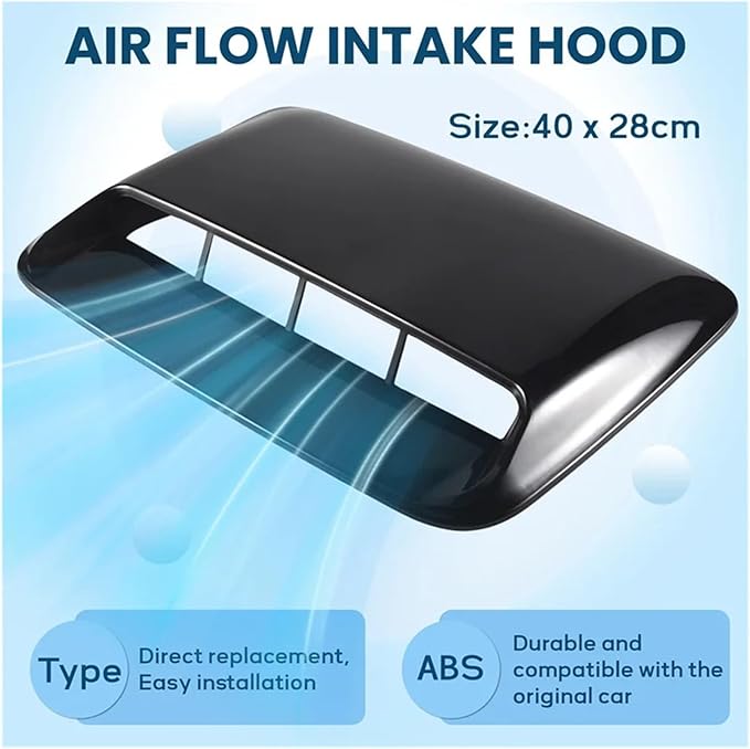 Car Universal Hood Vent Air Outlet Cover Compatible For Infiniti And Mazda Compatible For Tesla Hood Scoop Air Flow Intake Vent Cover