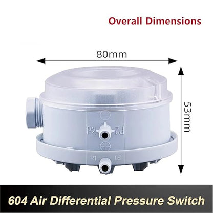 1pcs 604 Micro Differential Pressure Switch - 20-1000Pa Adjustable Air & Gas Sensor for HVAC Systems, Ventilation, Filter, Duct Alarm Use(100-1000pa)