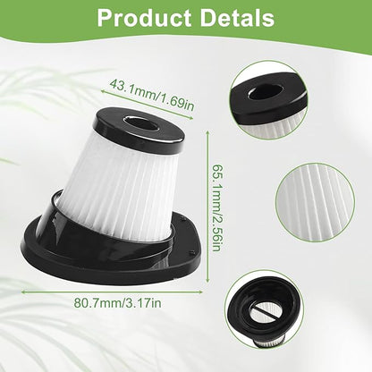2Pack Vacuum Filter Replacement, Washable and Reusable Handheld Vacuum Filter, For Cordless Vacuum Cleaner for VL189 Upright (2 PACK)
