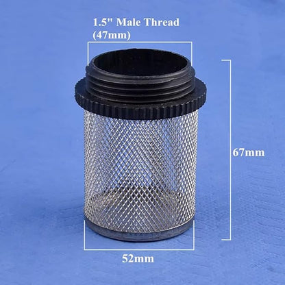 Durable 304 Stainless Steel Water Filter Screen - 1/2" to 2" External Thread for Aquariums, Ponds, Hydroponics(10Pcsx1.5In)