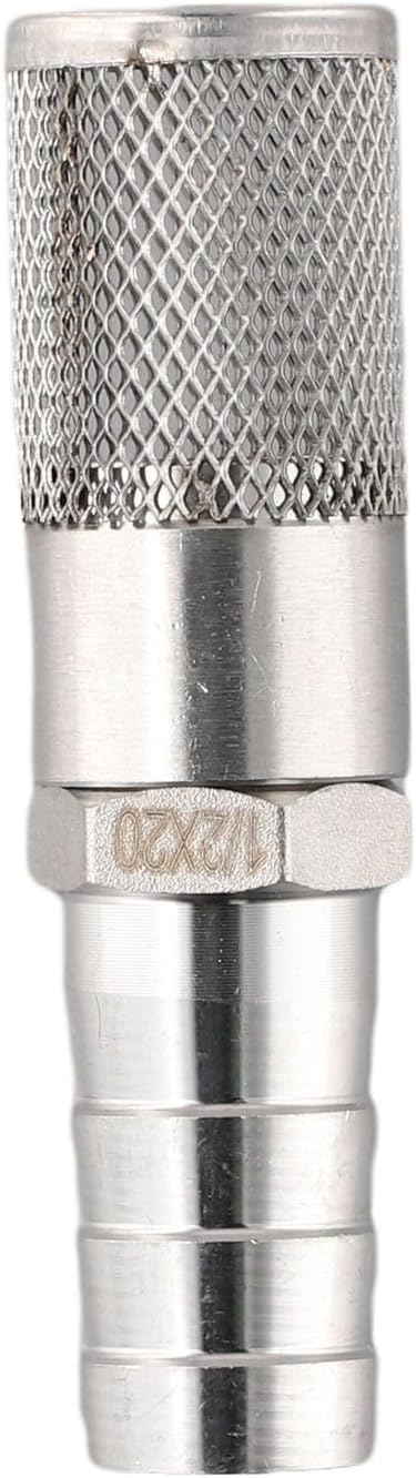 Stainless Steel 304 Hose Barb Filter 3/4 Inch (19-20mm) for Fuel Gas Line Pipe for Pump Inlet with 1.5mm Mesh Strainer, Compatible with 3/4" Hose(20mm)